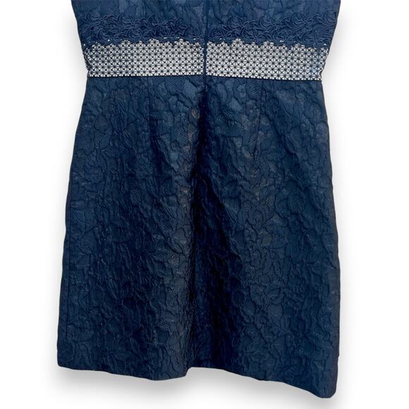 NWT Antonio Melani Size 12 Edna Dress A-Line Sleeveless Metallic Black Lace - Picture 7 of 16